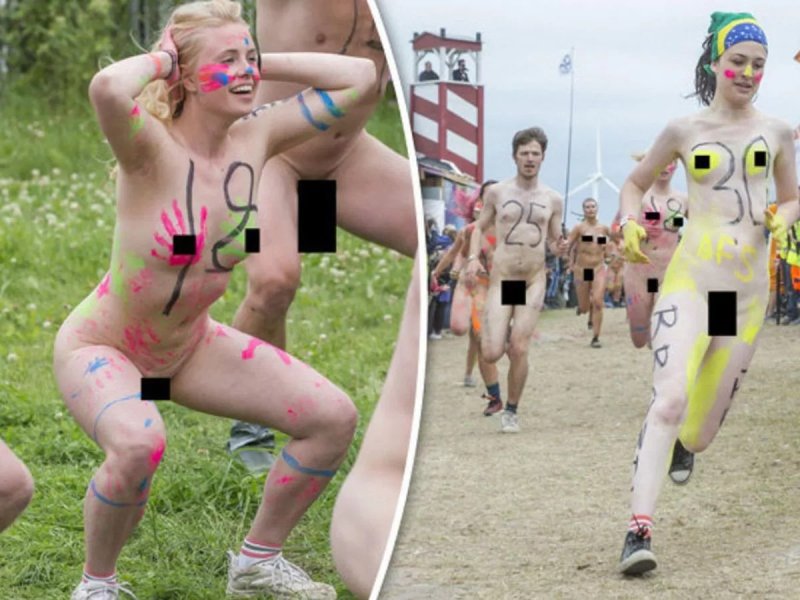 Голые девки на roskilde naked run festival