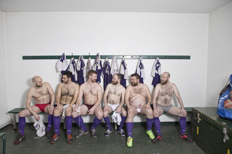 Rugby players locker room