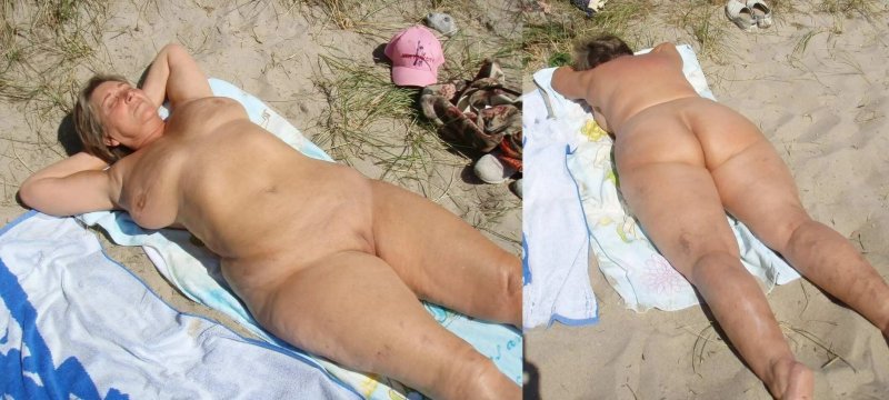 Голые старухи на пляже