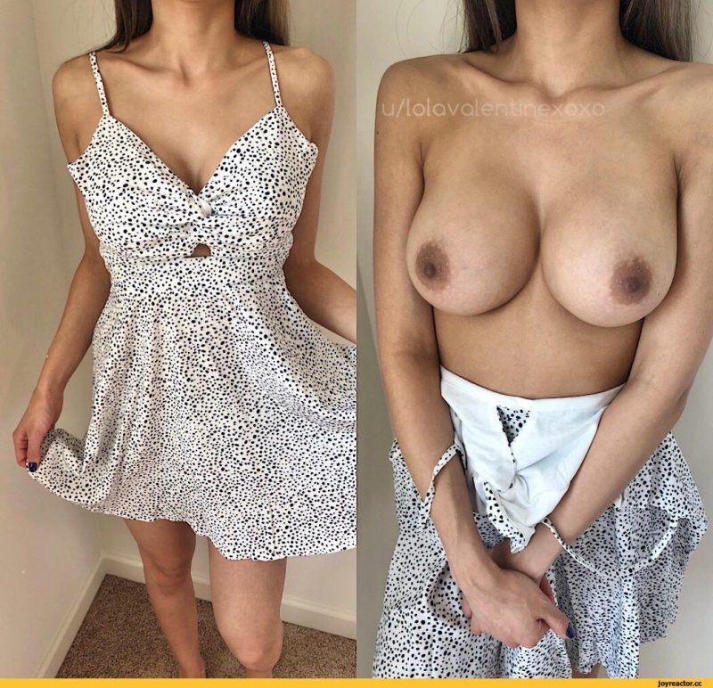 Голые сиськи в платье