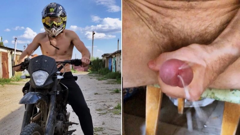 Девушка кончает на мотоцикле