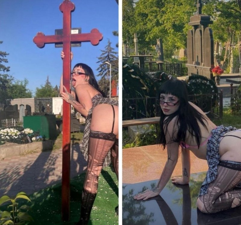 Эротическая фотосессия на кладбище